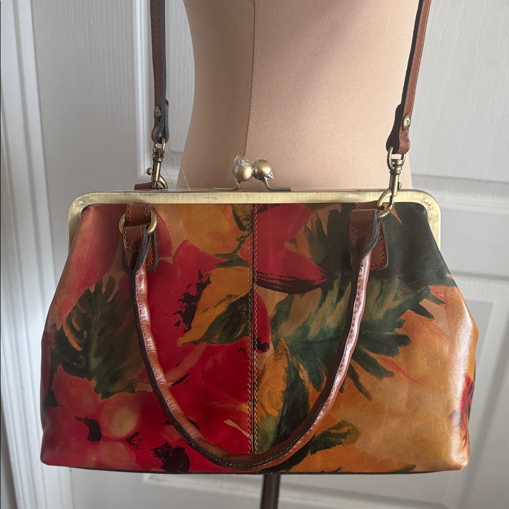 Patricia Nash Floral Leather Frame Robine Shoulder Crossbody Handbag Spring Mult - Picture 10 of 11